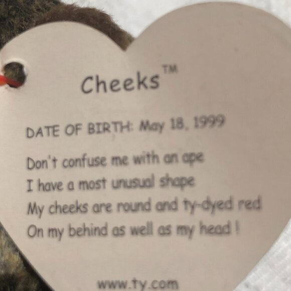 Ty Beanie Baby Cheeks Vintage 1999 RARE TAG! - Picture 7 of 7
